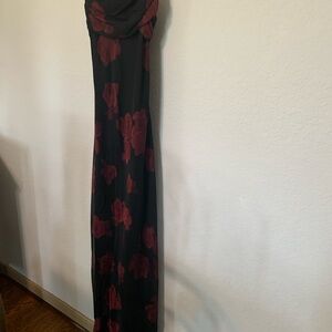 Betsy & Adam Black and Red Floral Dress